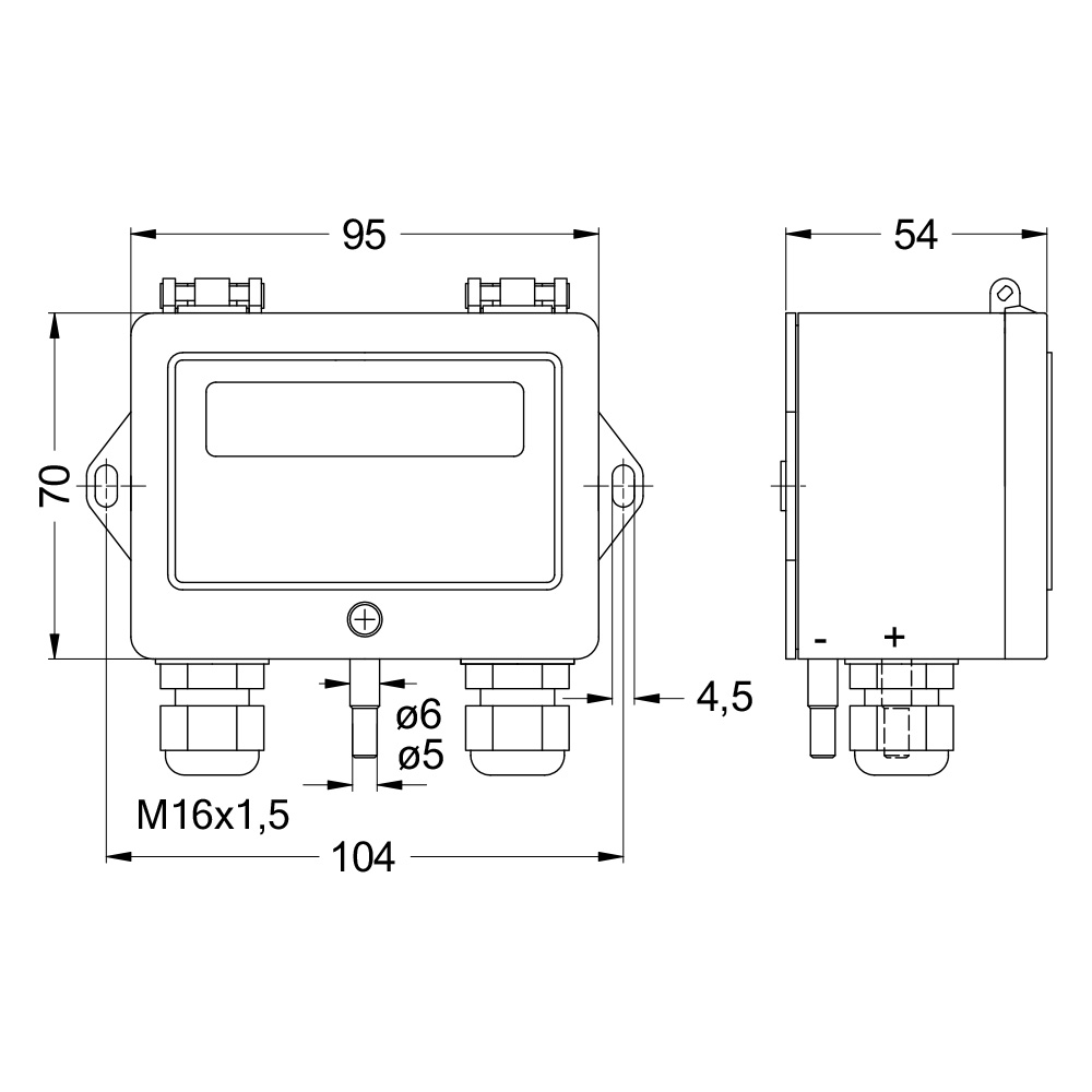 Produktbild: Differenzdrucksensor DPC200 Zeichnung