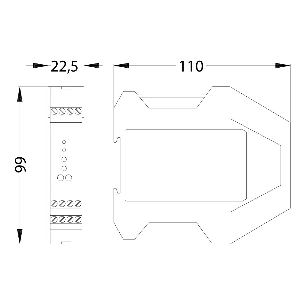 Zeichnung: Messumformer WT225 / VT225 / WF225 Abmessungen