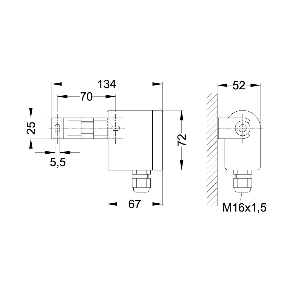 Product picture: Dimensions transmitter MTA90P