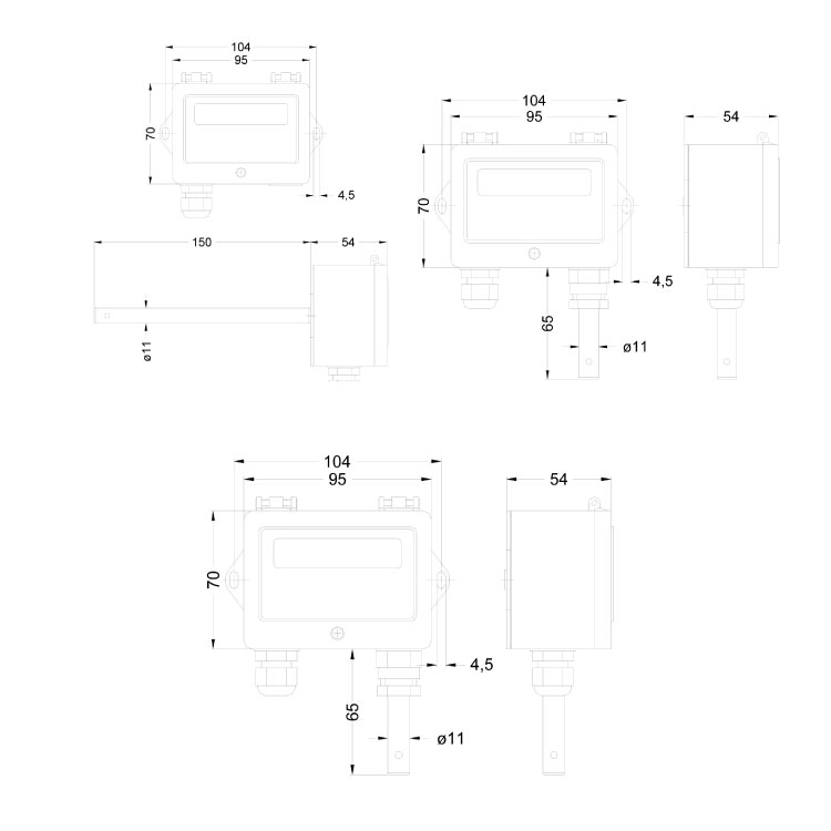 Product picture: Climate transmitter PFT28 (dimensions)