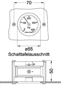 DA85 Baumaße 214x300 - Simpler differential pressure manometer DA85